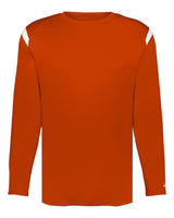 Badger Unisex On The Rise Long Sleeve T-Shirt. 4255 - Burnt Orange/ White