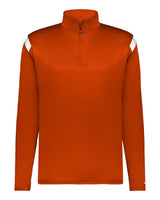 Badger Men's On The Rise Quarter-Zip Pullover. 4265 - Burnt Orange/ White