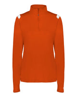 Badger Women's On The Rise Quarter-Zip Pullover. 4266 - Burnt Orange/ White