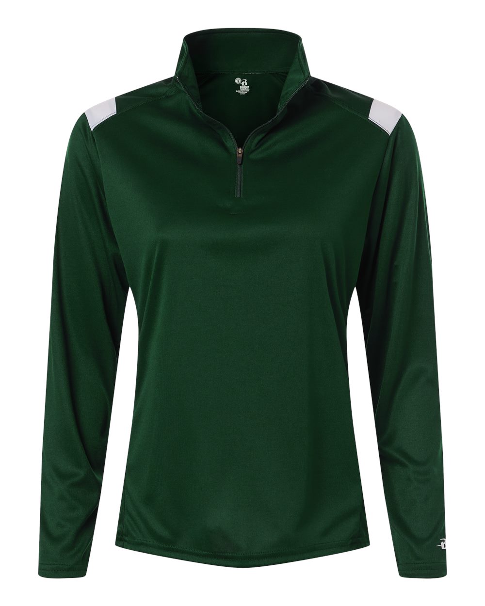 Badger Women's On The Rise Quarter-Zip Pullover. 4266 - Forest/ White