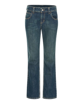 Bulwark Women's Extended Sizes Stretch Jeans. PSJCEXT - Sanded Denim - 35 Unhemmed