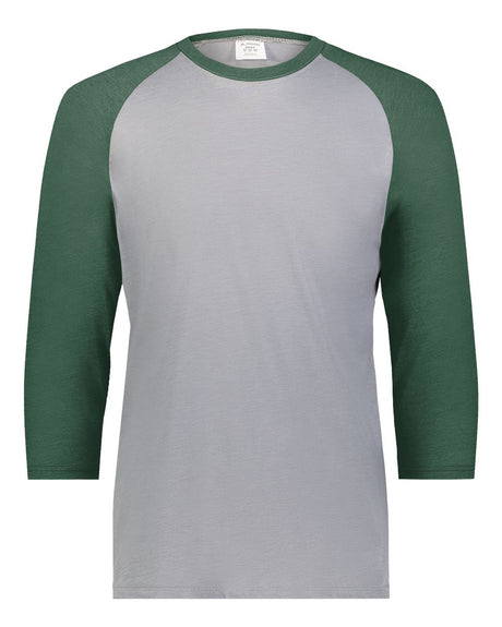Augusta Sportswear Men's Gameday Vintage T-Shirt. 6879 - Grey Heather/ Dark Green Heather