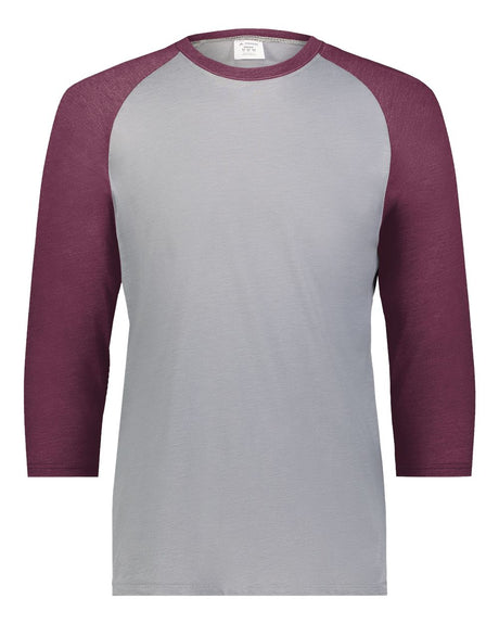 Augusta Sportswear Men's Gameday Vintage T-Shirt. 6879 - Grey Heather/ Maroon Heather