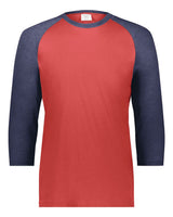 Augusta Sportswear Men's Gameday Vintage T-Shirt. 6879 - Scarlet Heather/ Navy Heather