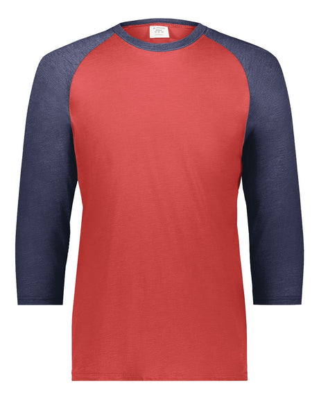Augusta Sportswear Men's Gameday Vintage T-Shirt. 6879 - Scarlet Heather/ Navy Heather