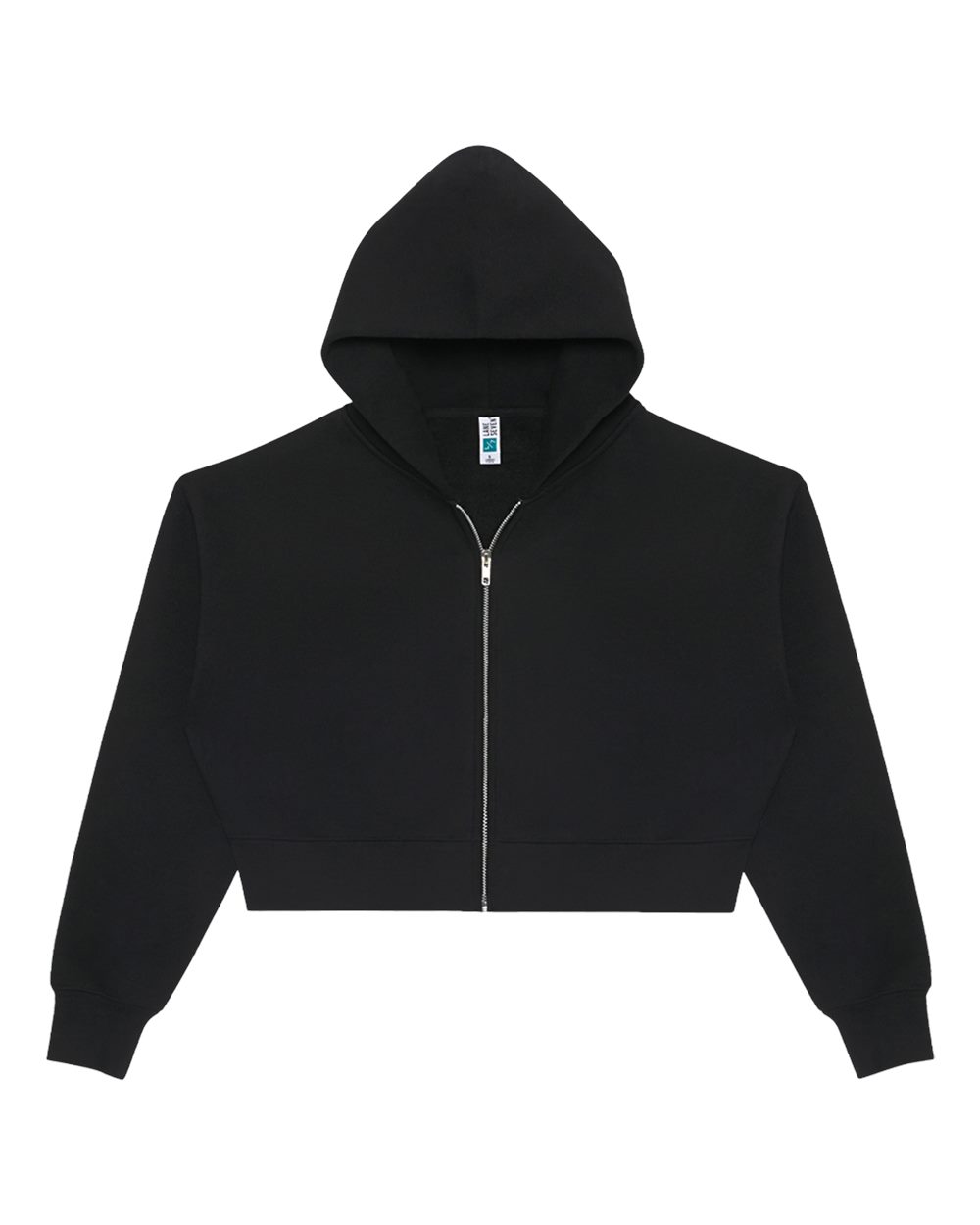 Lane Seven Women's Relaxed Cropped Full-Zip Hoodie Sweatshirt. LS88003 - Black