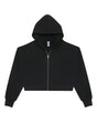 Lane Seven Women's Relaxed Cropped Full-Zip Hoodie Sweatshirt. LS88003 - Black