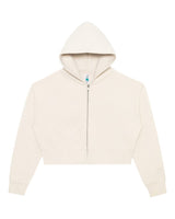 Lane Seven Women's Relaxed Cropped Full-Zip Hoodie Sweatshirt. LS88003 - Bone