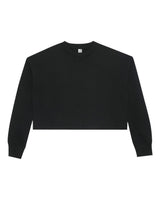 Lane Seven Women's Relaxed Cropped Crewneck Sweatshirt. LS88004 - Black