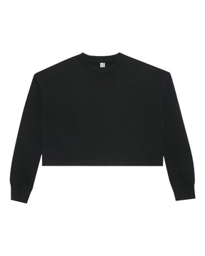 Lane Seven Women's Relaxed Cropped Crewneck Sweatshirt. LS88004 - Black