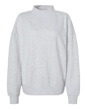 Independent Trading Co. Women's Midweight Mock Neck Sweatshirt. IND280MOCK - Ash Heather