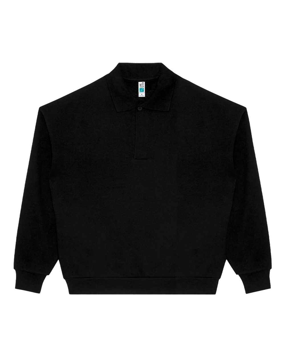 Lane Seven Unisex Element Polo Collar Crewneck Sweatshirt. LS24012 - Black