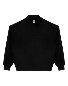 Lane Seven Unisex Element Polo Collar Crewneck Sweatshirt. LS24012 - Black