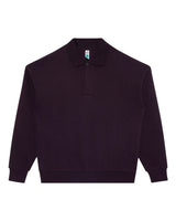 Lane Seven Unisex Element Polo Collar Crewneck Sweatshirt. LS24012 - Plum
