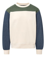 MV Sport Men's Otto Colorblock Crewneck Sweatshirt. 26145 - Vintage Olive/ Navy Heather