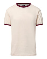 MV Sport Men's Jackie Ringer T-Shirt. 26425 - Vintage White/ Maroon