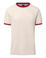 MV Sport Men's Jackie Ringer T-Shirt. 26425 - Vintage White/ Cardinal