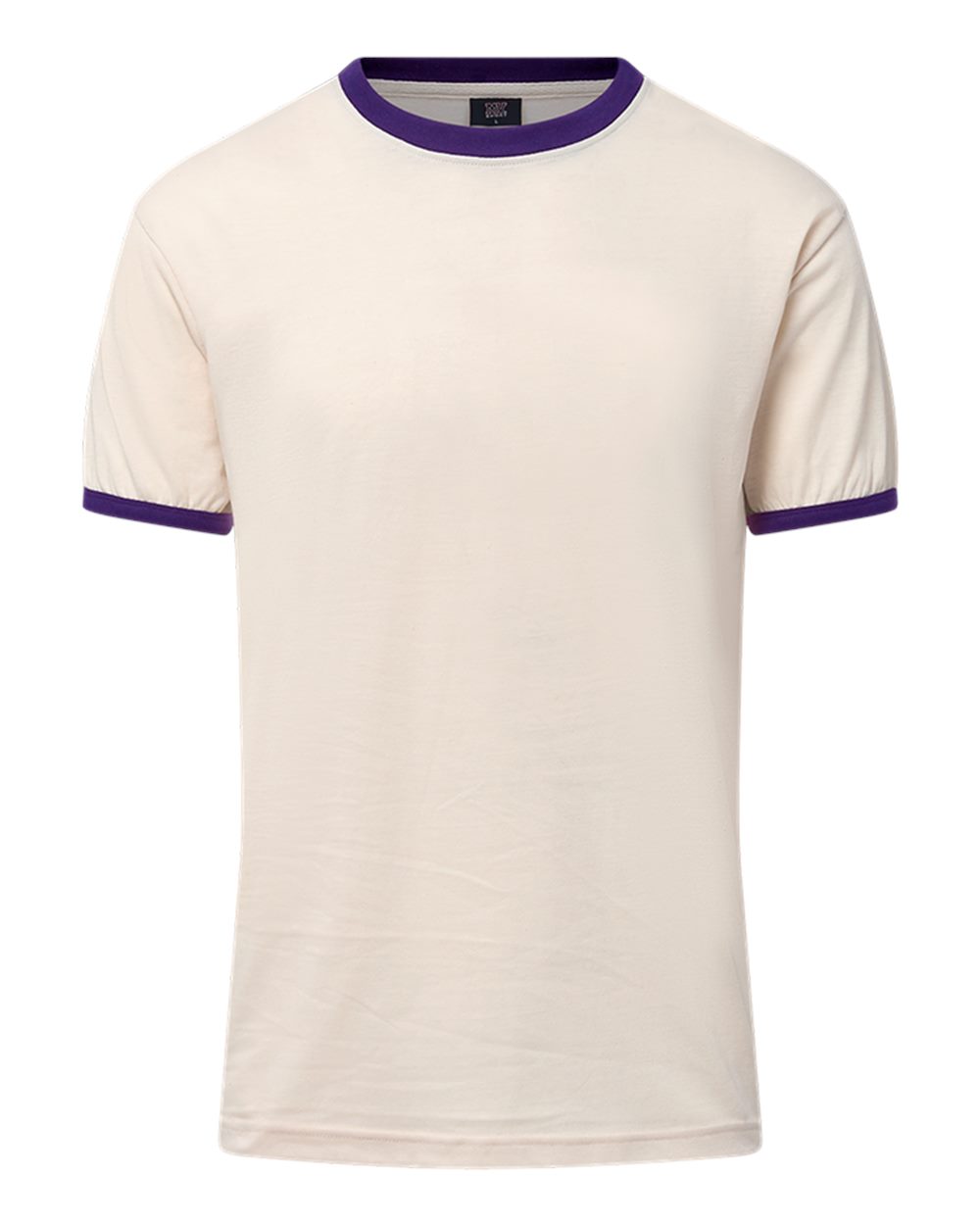 MV Sport Men's Jackie Ringer T-Shirt. 26425 - Vintage White/ Purple