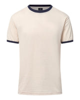 MV Sport Men's Jackie Ringer T-Shirt. 26425 - Vintage White/ Navy