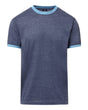 MV Sport Men's Jackie Ringer T-Shirt. 26425 - Navy Heather/ Light Denim Heather