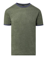 MV Sport Men's Jackie Ringer T-Shirt. 26425 - Vintage Oilve/ Navy Heather