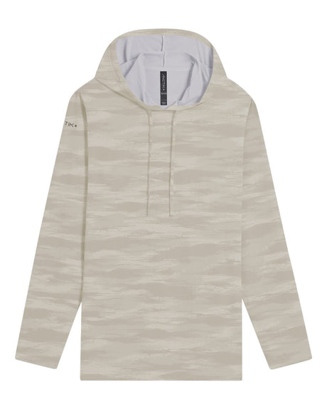 ANETIK Men's Low Pro Tech Camo Hooded Long Sleeve T-Shirt. MVLPRH6 - Stone Camo