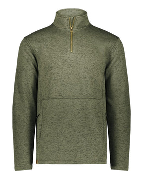 Holloway Men's Eco Revive™ Alpine Sweater Fleece Quarter-Zip Pullover. 223540 - Olive Heather