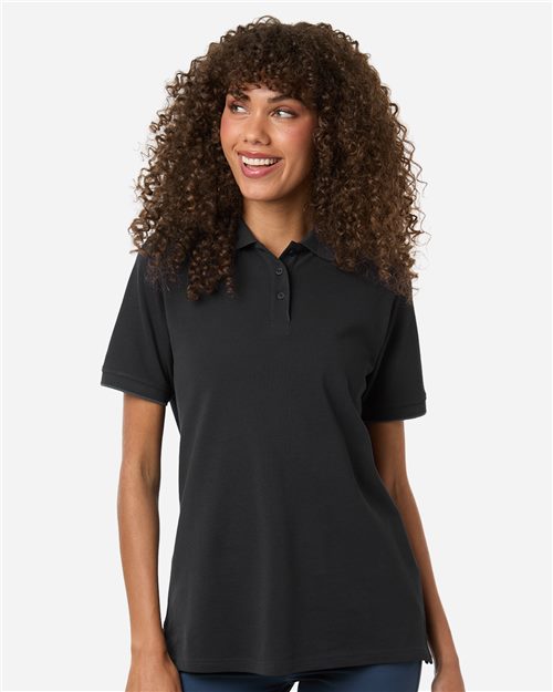 Harriton Women's Valiant Cotton Snag Protect Tipped Polo. M215W