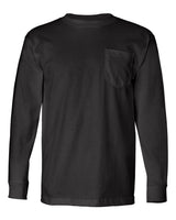 Bayside Unisex USA-Made Long Sleeve Pocket T-Shirt. 8100 - Black
