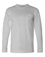 Bayside Unisex USA-Made Long Sleeve Pocket T-Shirt. 8100 - Dark Ash