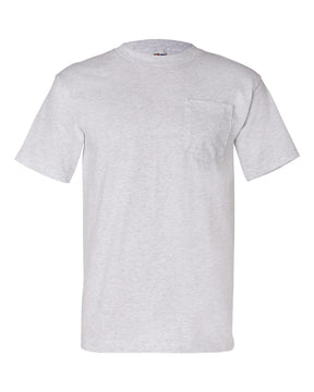 Bayside Unisex USA-Made Pocket T-Shirt. 7100 - Ash