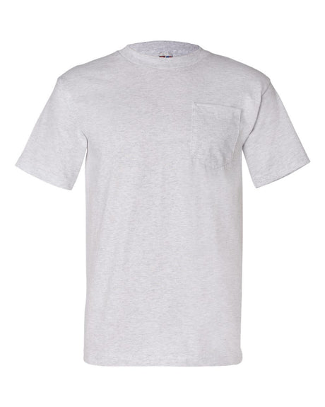 Bayside Unisex USA-Made Pocket T-Shirt. 7100 - Ash