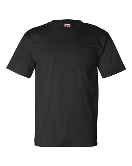 Bayside Unisex USA-Made Pocket T-Shirt. 7100 - Black