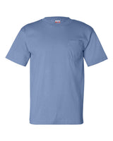 Bayside Unisex USA-Made Pocket T-Shirt. 7100 - Carolina Blue