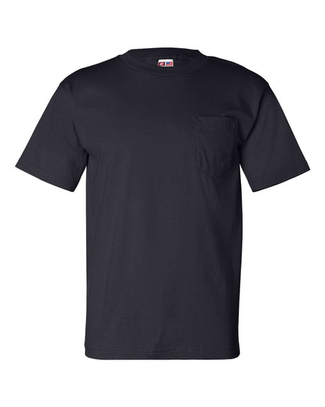Bayside Unisex USA-Made Pocket T-Shirt. 7100 - Navy