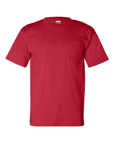 Bayside Unisex USA-Made Pocket T-Shirt. 7100 - Red