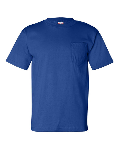 Bayside Unisex USA-Made Pocket T-Shirt. 7100 - Royal Blue