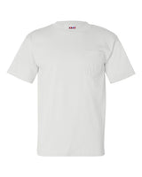 Bayside Unisex USA-Made Pocket T-Shirt. 7100 - White