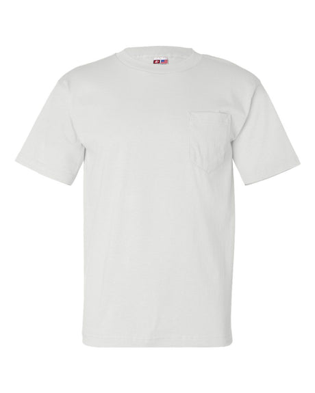 Bayside Unisex USA-Made Pocket T-Shirt. 7100 - White