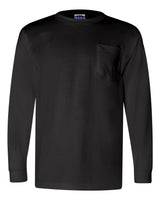 Bayside Unisex Union-Made Long Sleeve Pocket T-Shirt. 3055 - Black