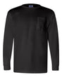 Bayside Unisex Union-Made Long Sleeve Pocket T-Shirt. 3055 - Black