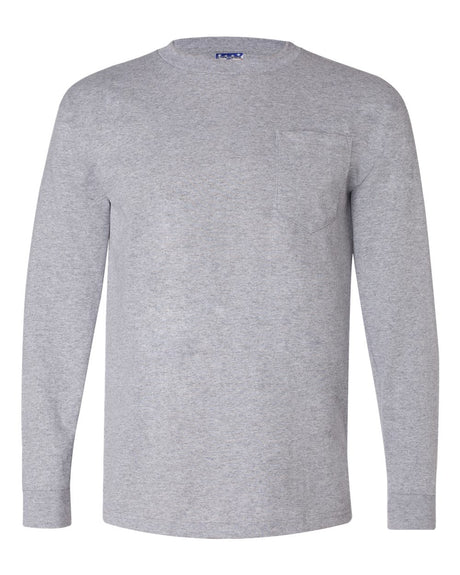 Bayside Unisex Union-Made Long Sleeve Pocket T-Shirt. 3055 - Dark Ash