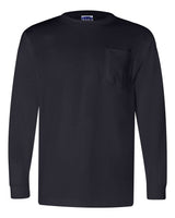 Bayside Unisex Union-Made Long Sleeve Pocket T-Shirt. 3055 - Navy