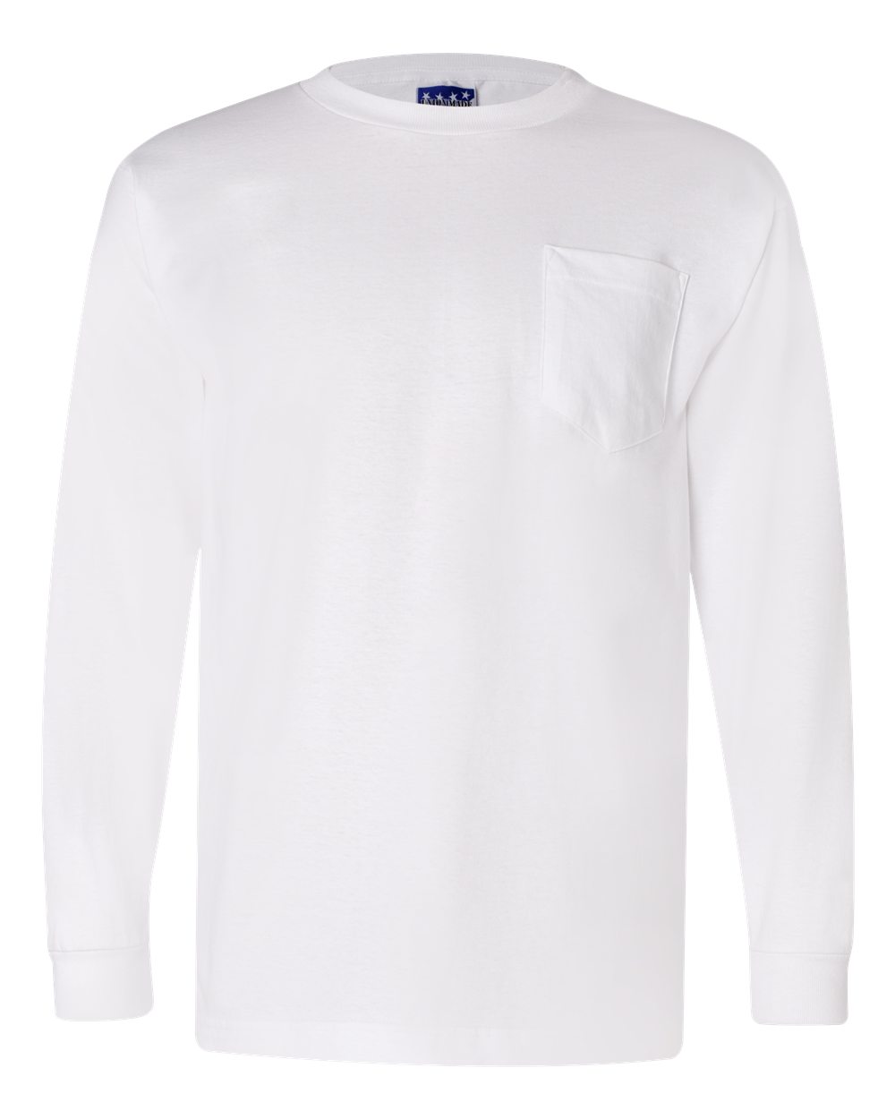 Bayside Unisex Union-Made Long Sleeve Pocket T-Shirt. 3055 - White