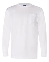 Bayside Unisex Union-Made Long Sleeve Pocket T-Shirt. 3055 - White