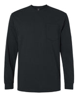Gildan Unisex Ultra Cotton® Long Sleeve Pocket T-Shirt. 2410 - Black