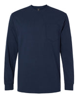 Gildan Unisex Ultra Cotton® Long Sleeve Pocket T-Shirt. 2410 - Navy