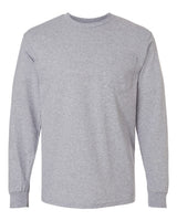 Gildan Unisex Ultra Cotton® Long Sleeve Pocket T-Shirt. 2410 - Sport Grey