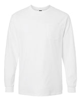 Gildan Unisex Ultra Cotton® Long Sleeve Pocket T-Shirt. 2410 - White