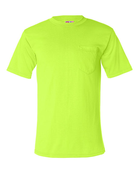 Bayside Unisex USA-Made 50/50 Pocket T-Shirt. 1725 - Safety Green